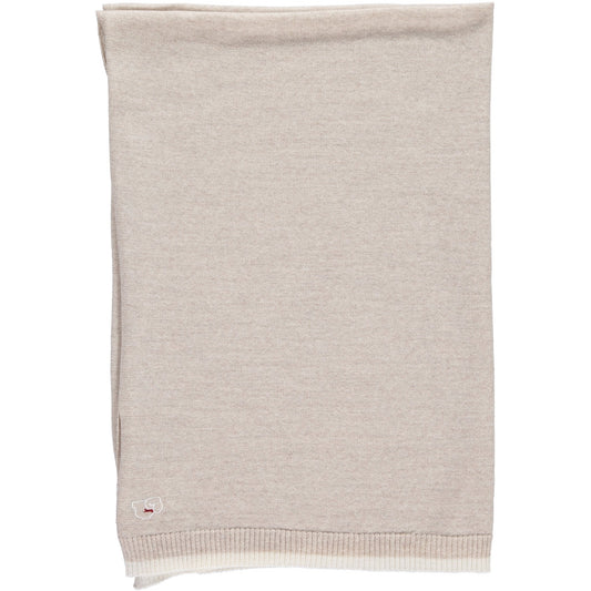 Extra-fine Merino Knitted Baby Blanket - Oatmeal