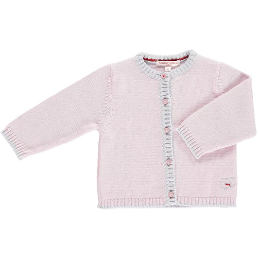 Merino Baby Cardigan - Petal Pink