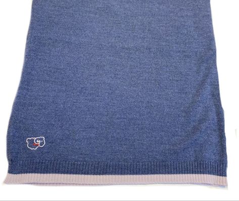 Extra-fine Merino Knitted Baby Blanket- Denim Blue